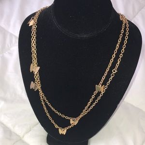 Butterfly vintage gold necklace.